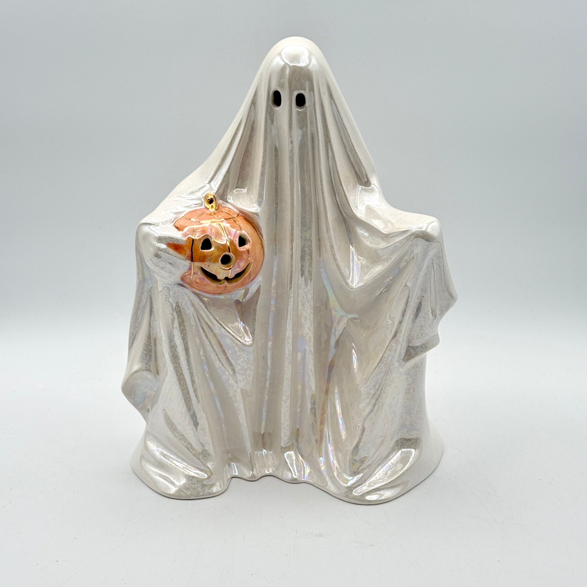 Vintage Ghost Lamp with 22k Gold Accents & Mother of Pearl Finish