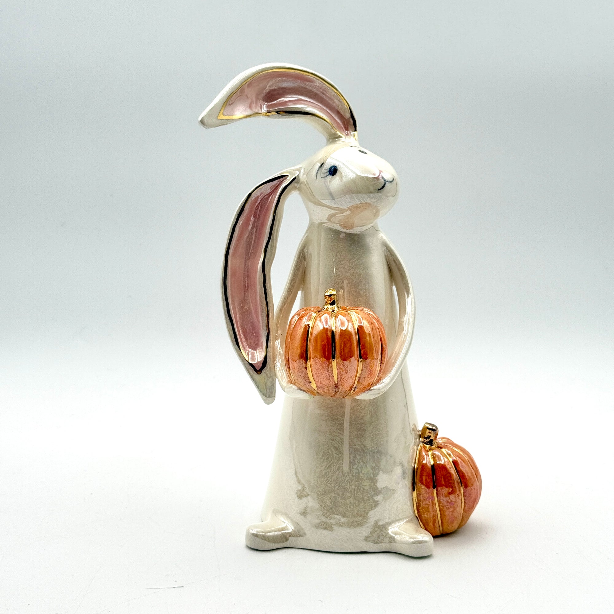 Hand-Sculpted Bunny with Pumpkin — Fall Limited Edition #36