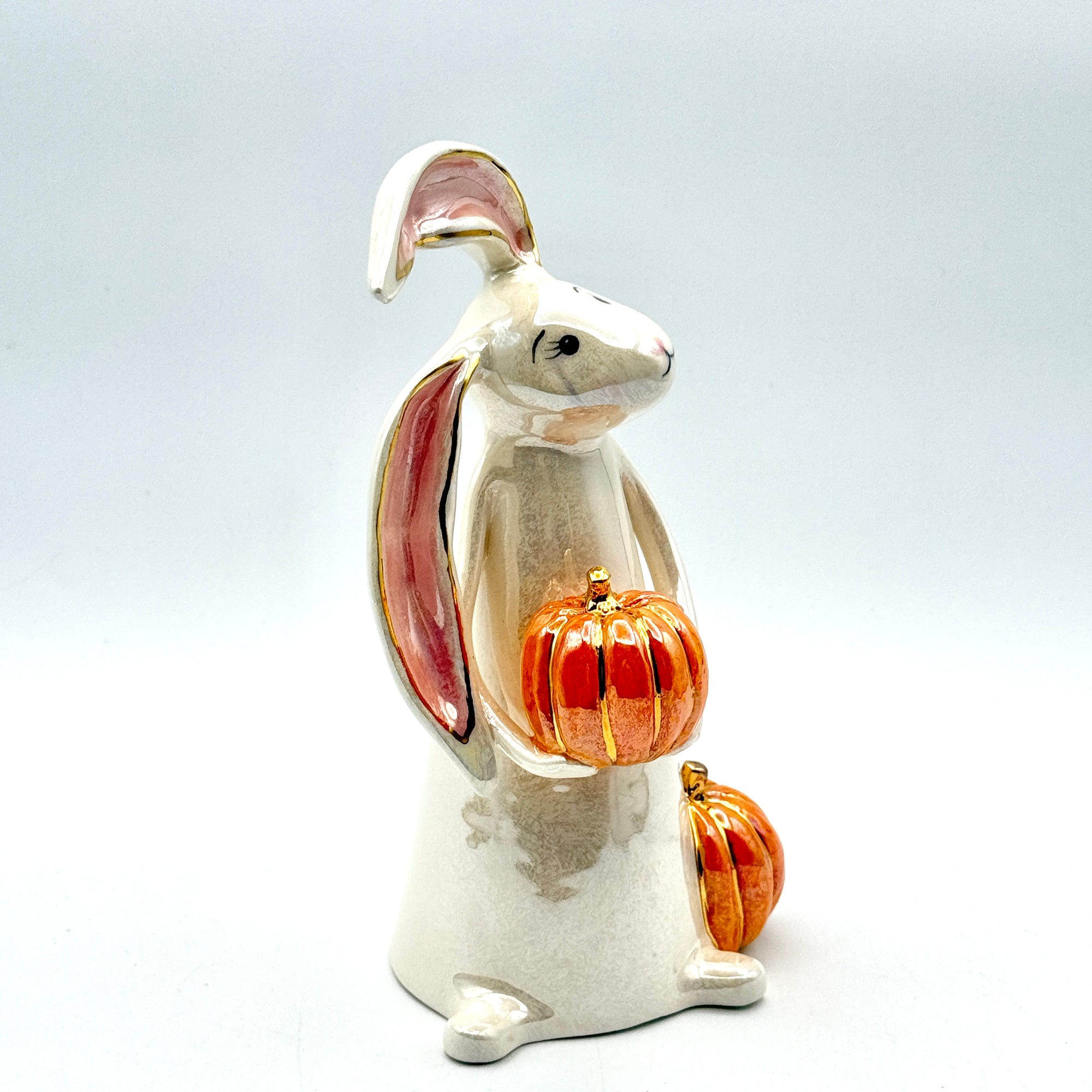 Hand-Sculpted Bunny with Pumpkin — Fall Limited Edition #36