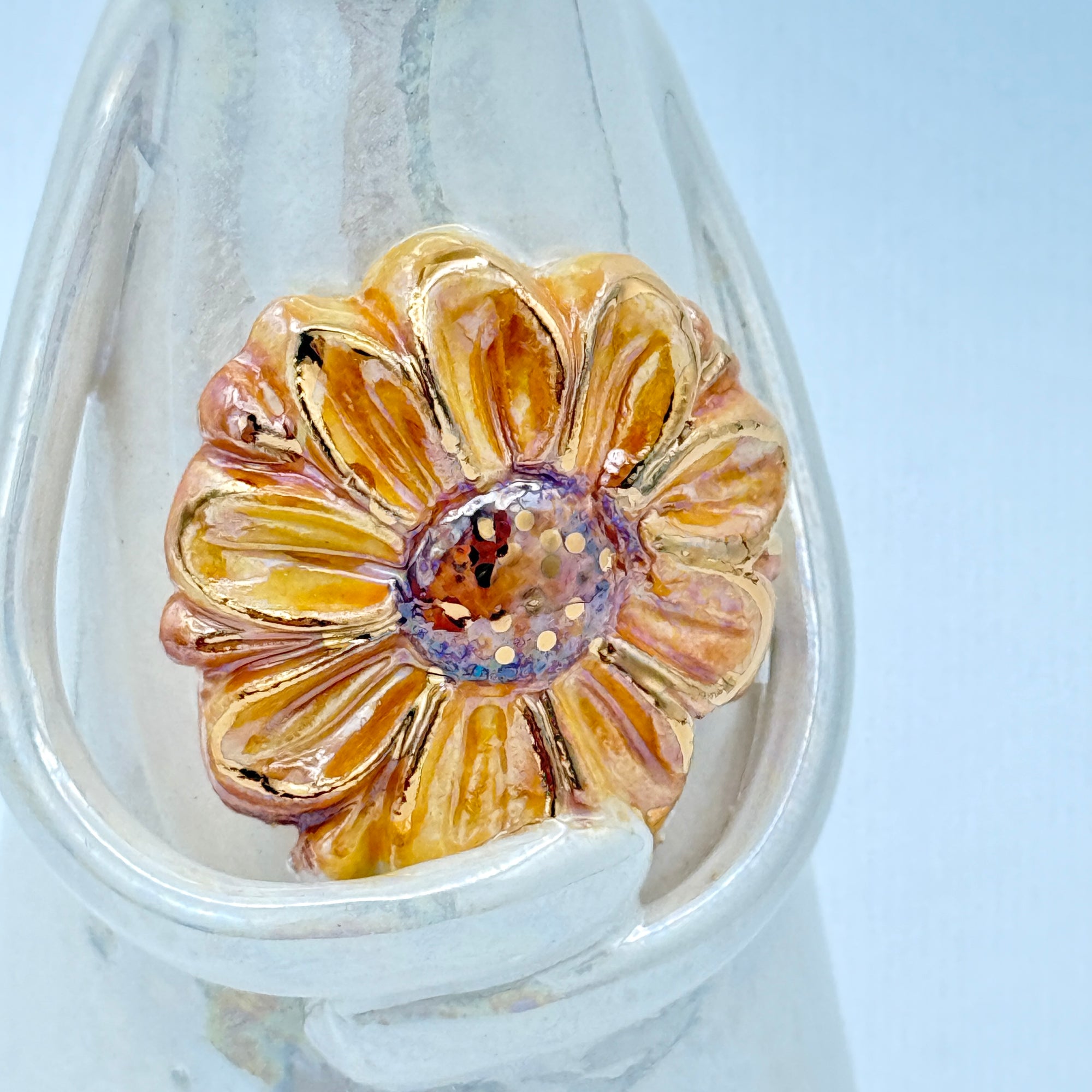 Hand-Sculpted Bunny with Sunflower — Fall Limited Edition #41