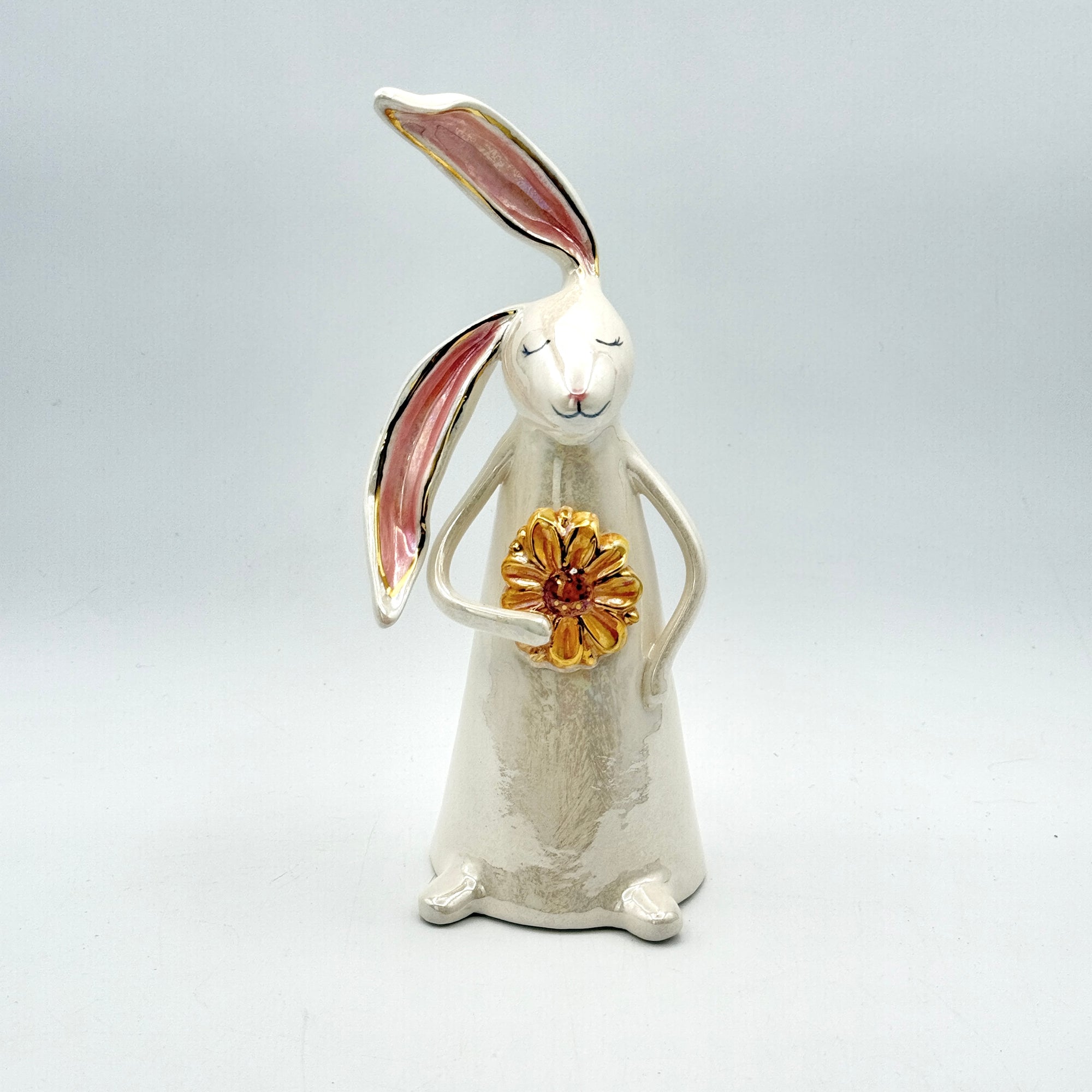 Hand-Sculpted Bunny with Sunflower — Fall Limited Edition #41