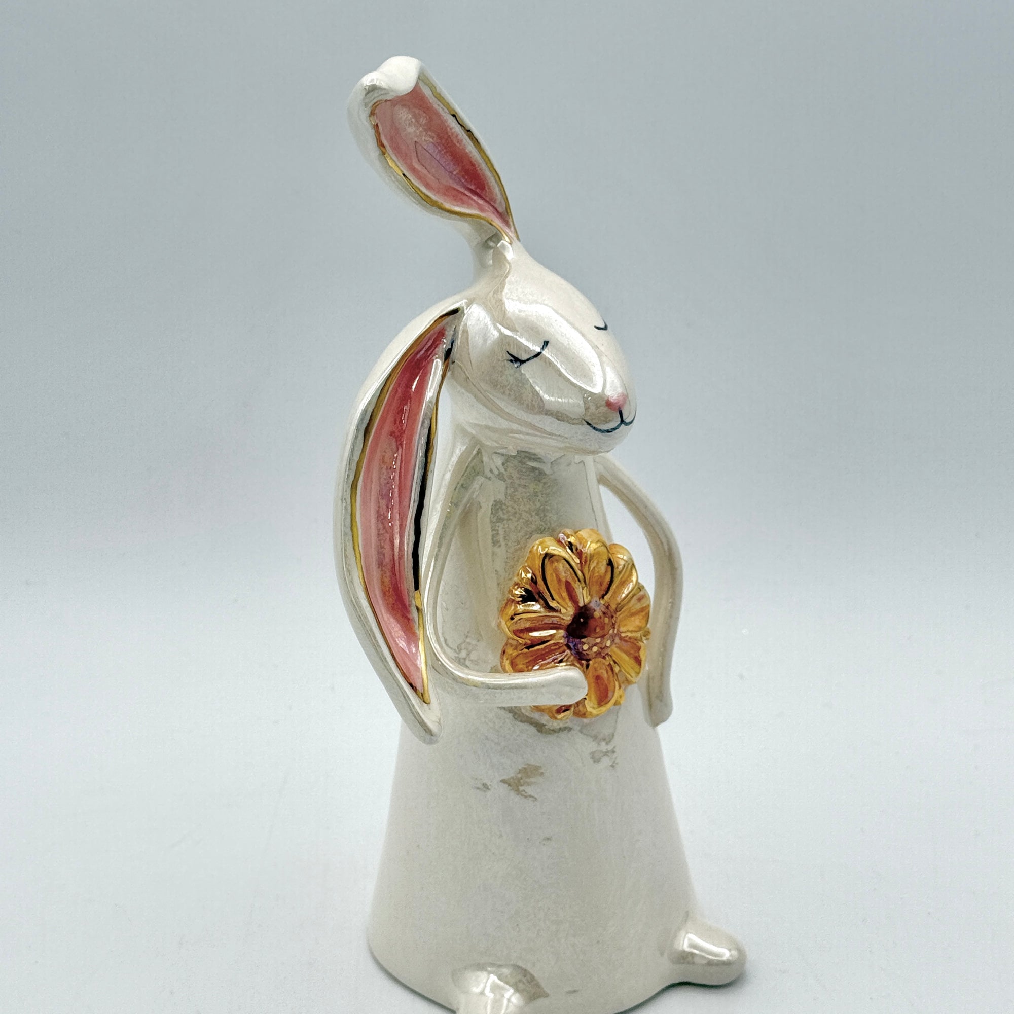 Hand-Sculpted Bunny with Sunflower — Fall Limited Edition #41
