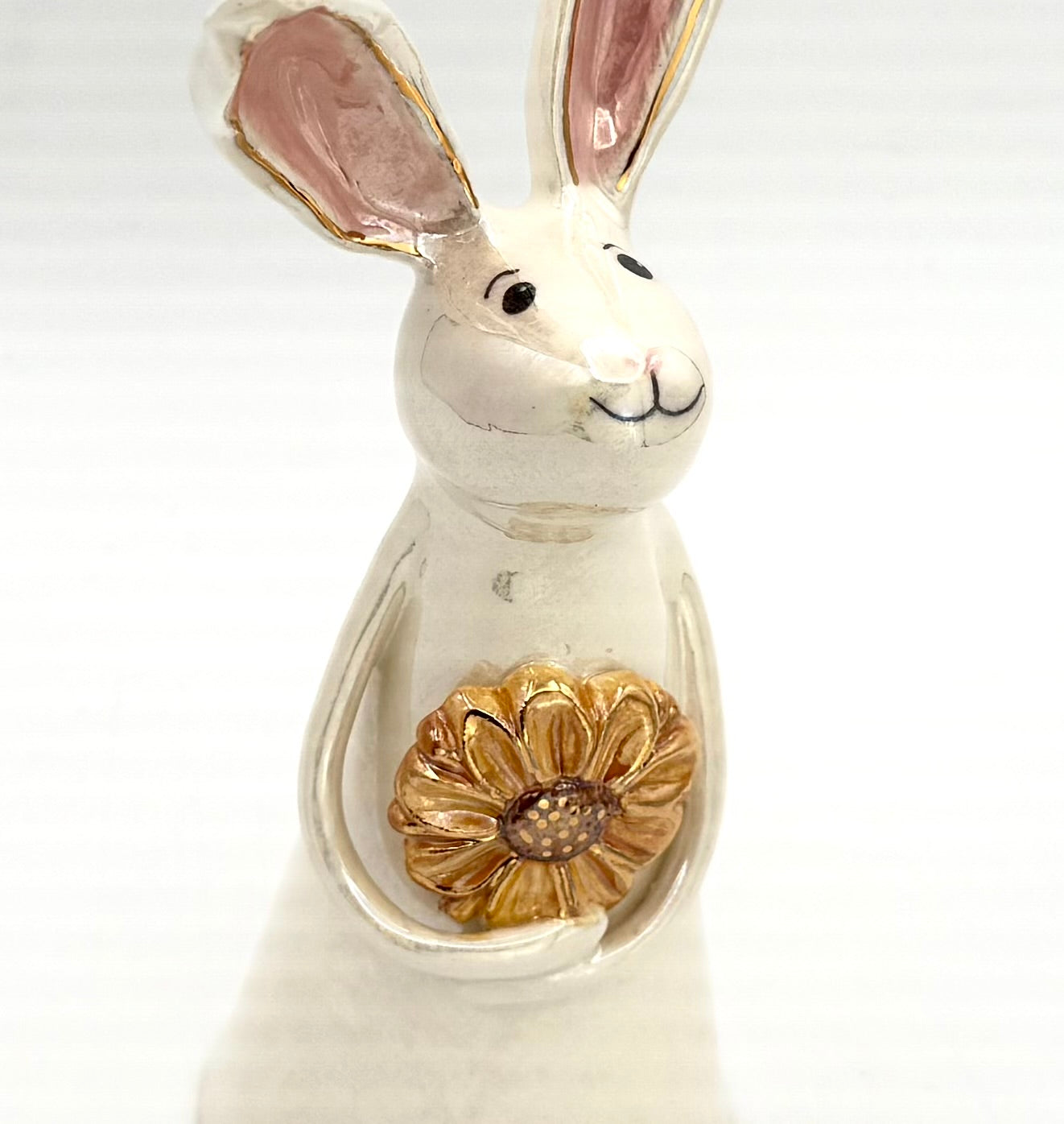 Hand-Sculpted Bunny with Sunflower — Fall Limited Edition #30