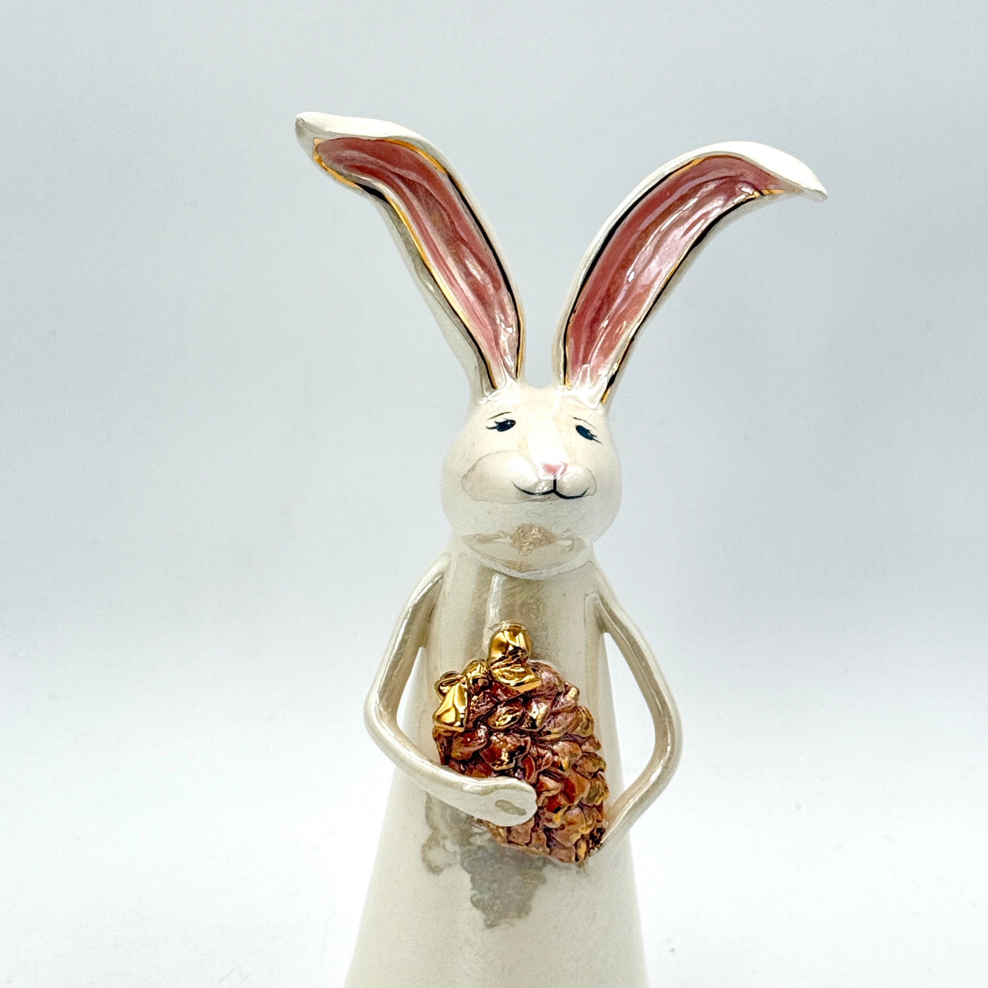 Hand-Sculpted Bunny with Pinecone — Fall Limited Edition #32
