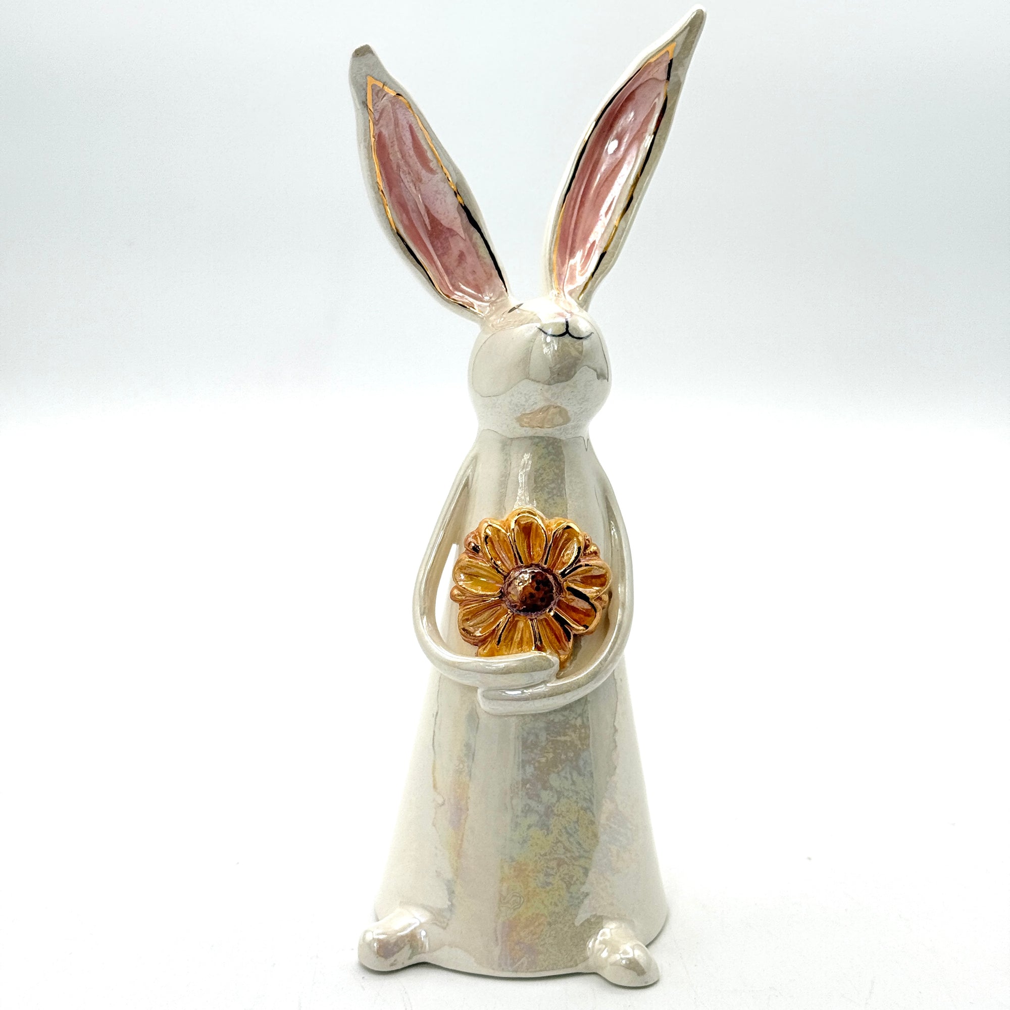 Hand-Sculpted Bunny with Sunflower — Fall Limited Edition #30