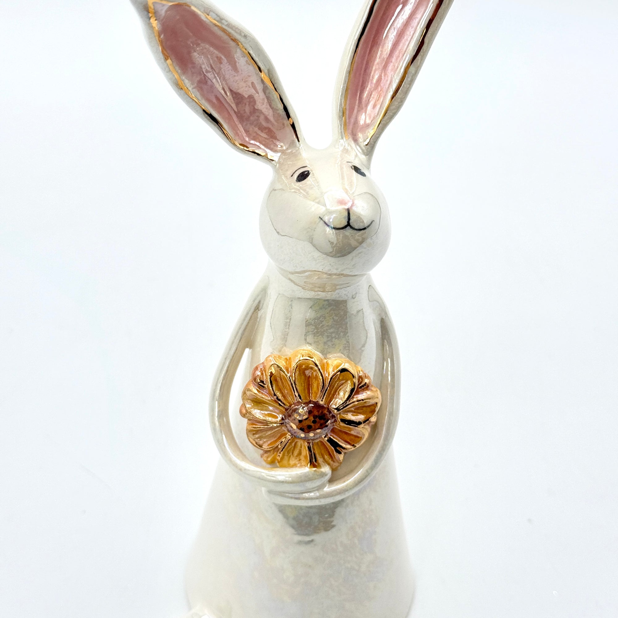Hand-Sculpted Bunny with Sunflower — Fall Limited Edition #30