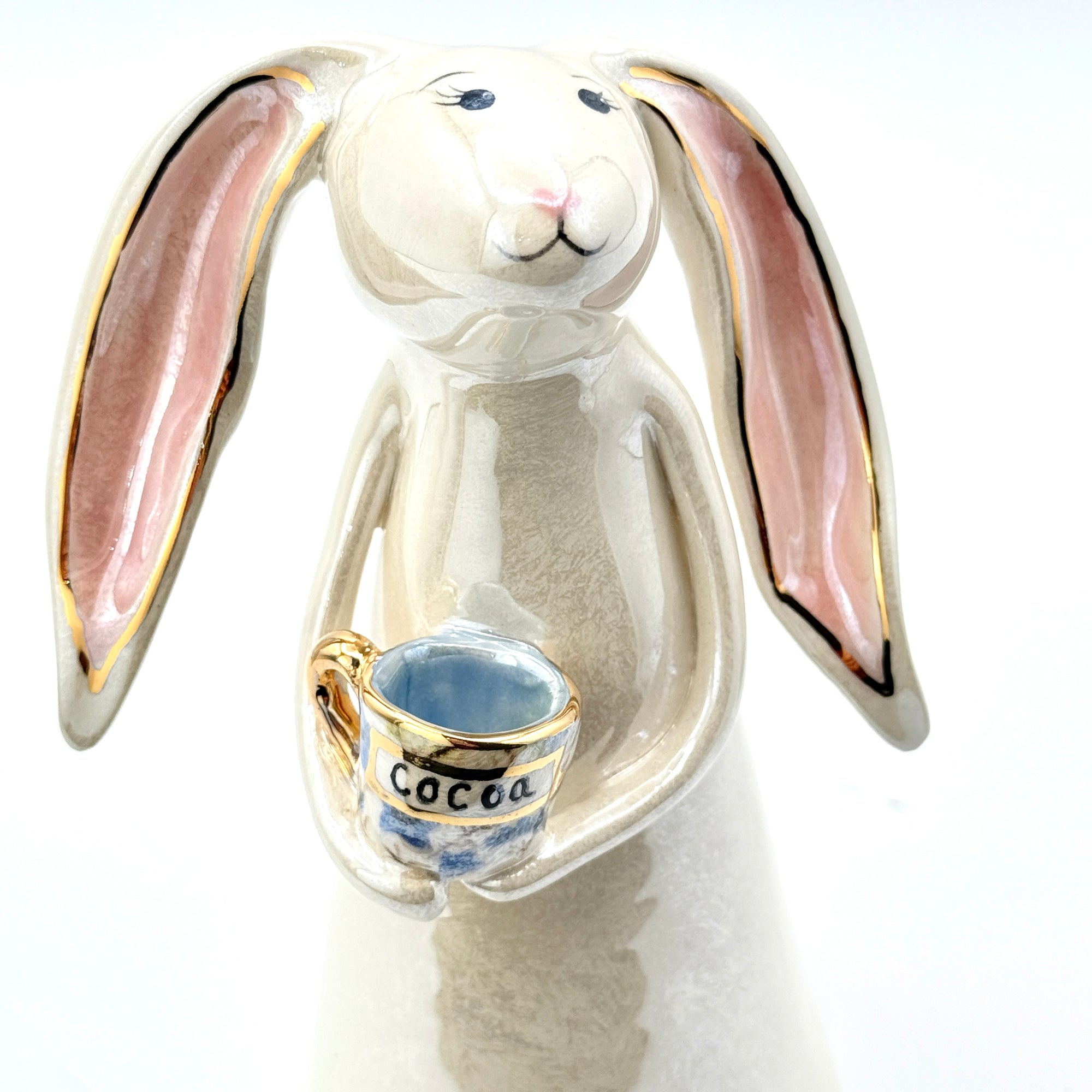 Hand-Sculpted Bunny with Mug — Fall Limited Edition #31