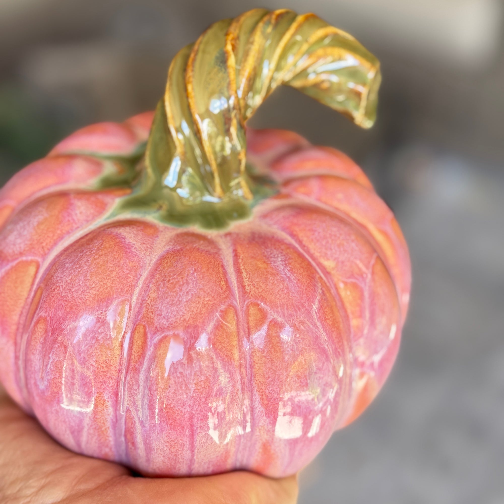 “Sunset Bloom” Stoneware Pumpkin