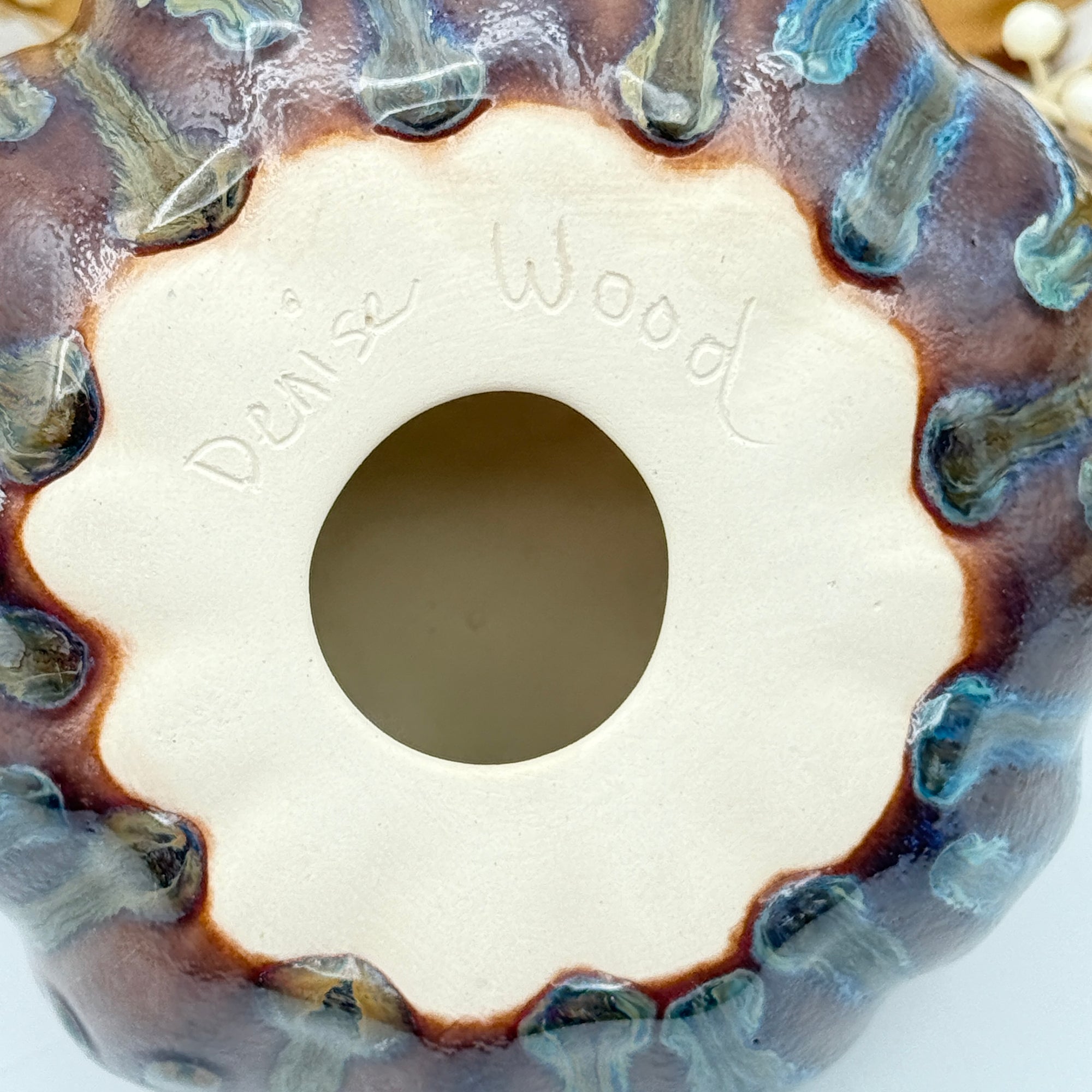 "Autumn Embers” Ceramic Pumpkin