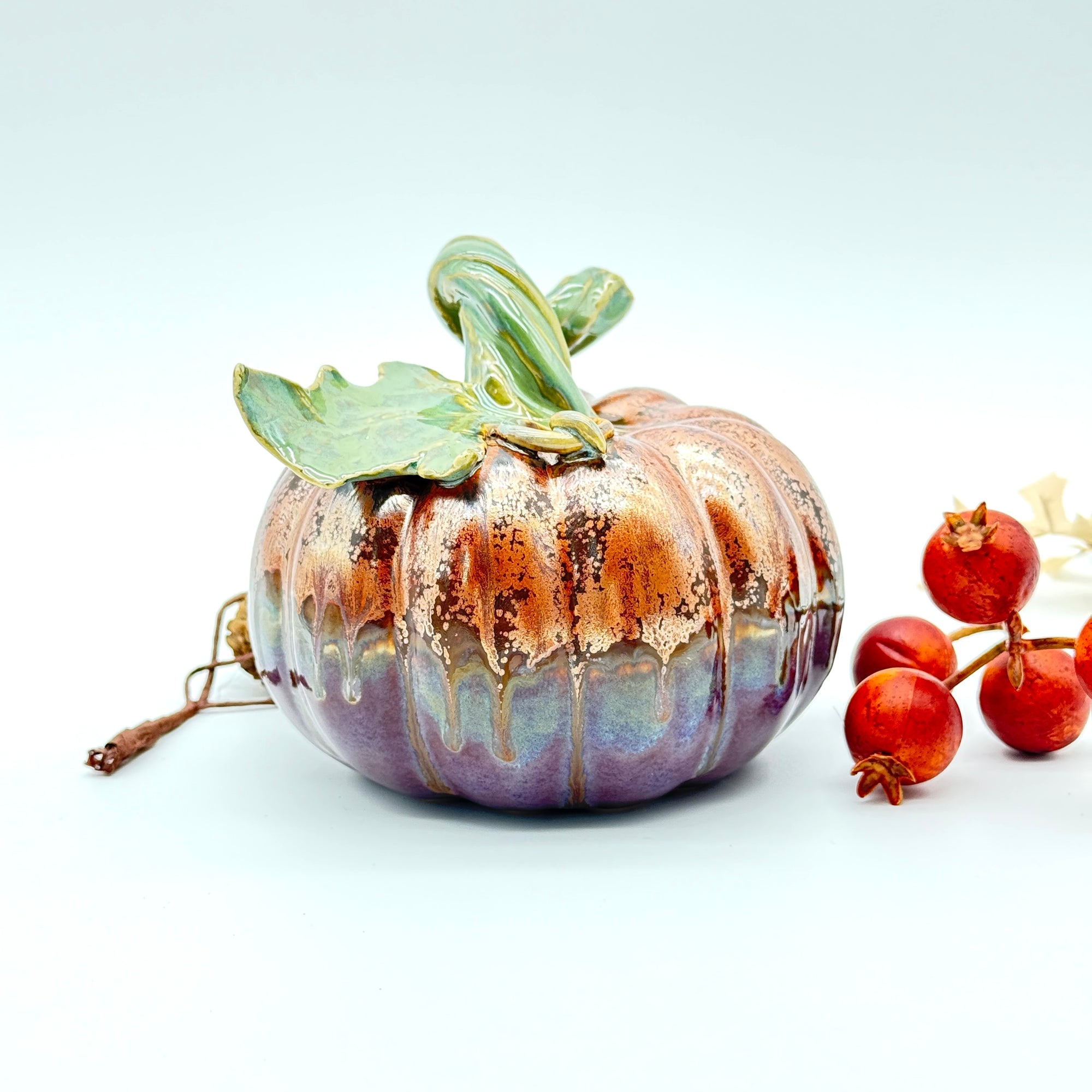 "Plum Grove” Ceramic Pumpkin