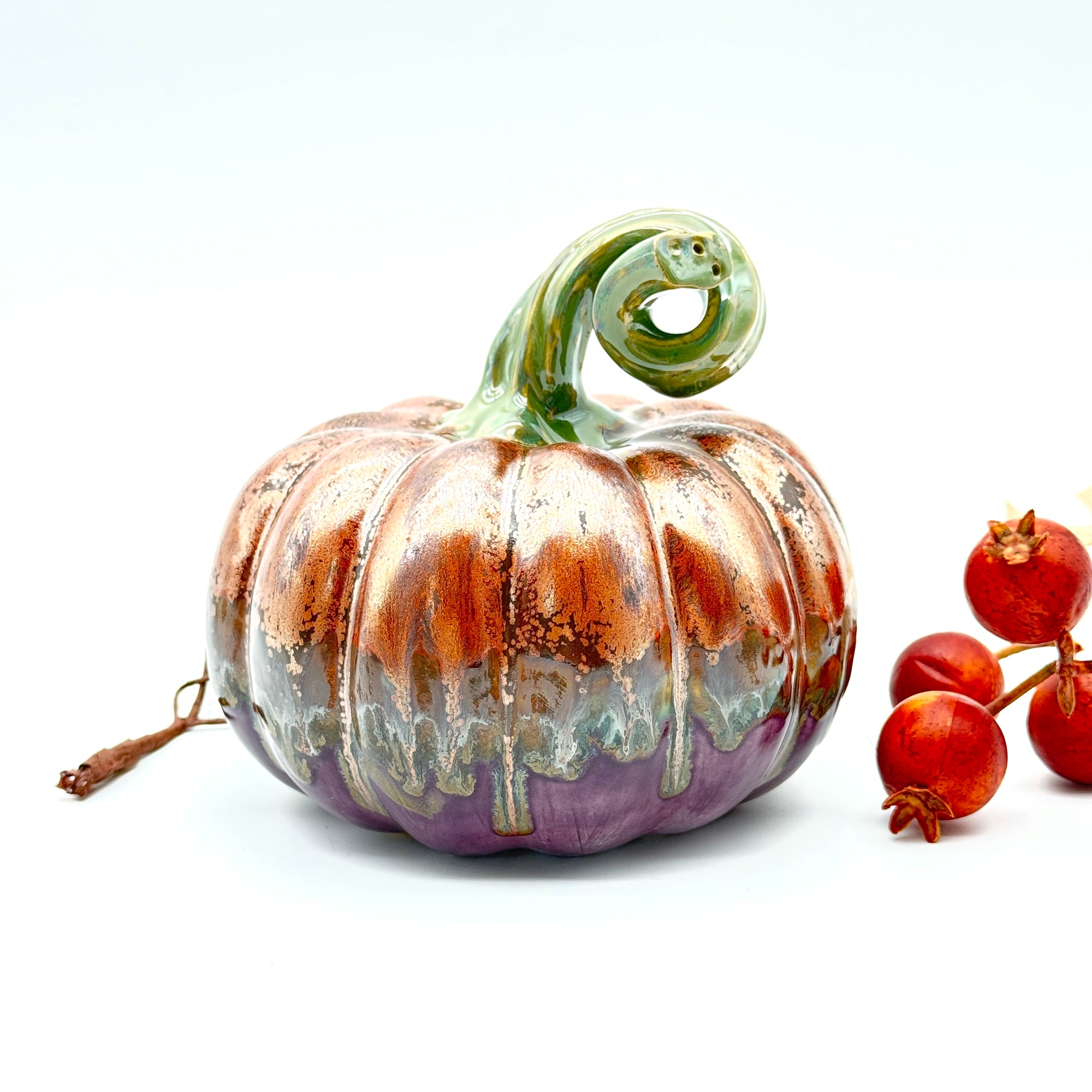 "Enchanted Plum” Ceramic Pumpkin