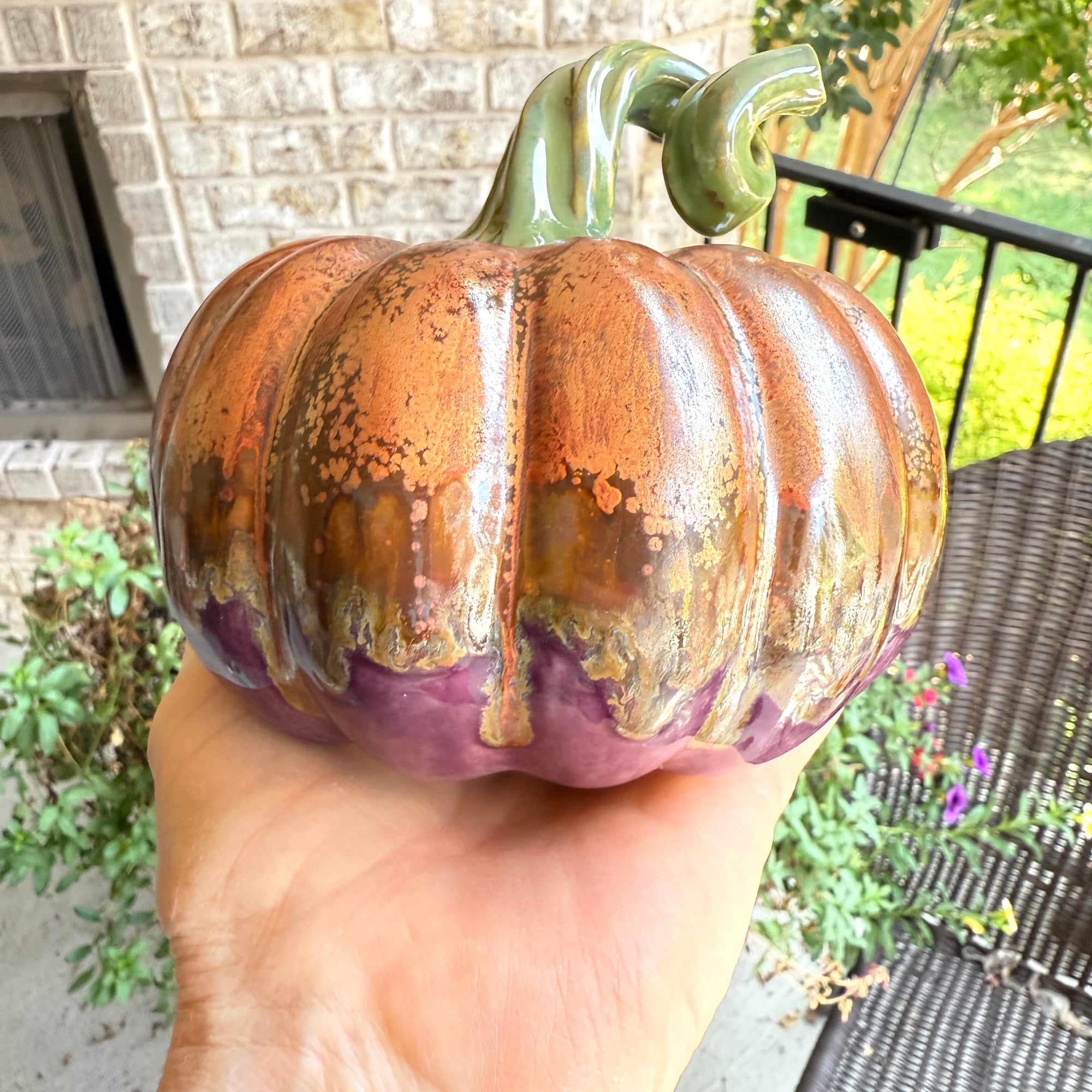 "Enchanted Plum” Ceramic Pumpkin