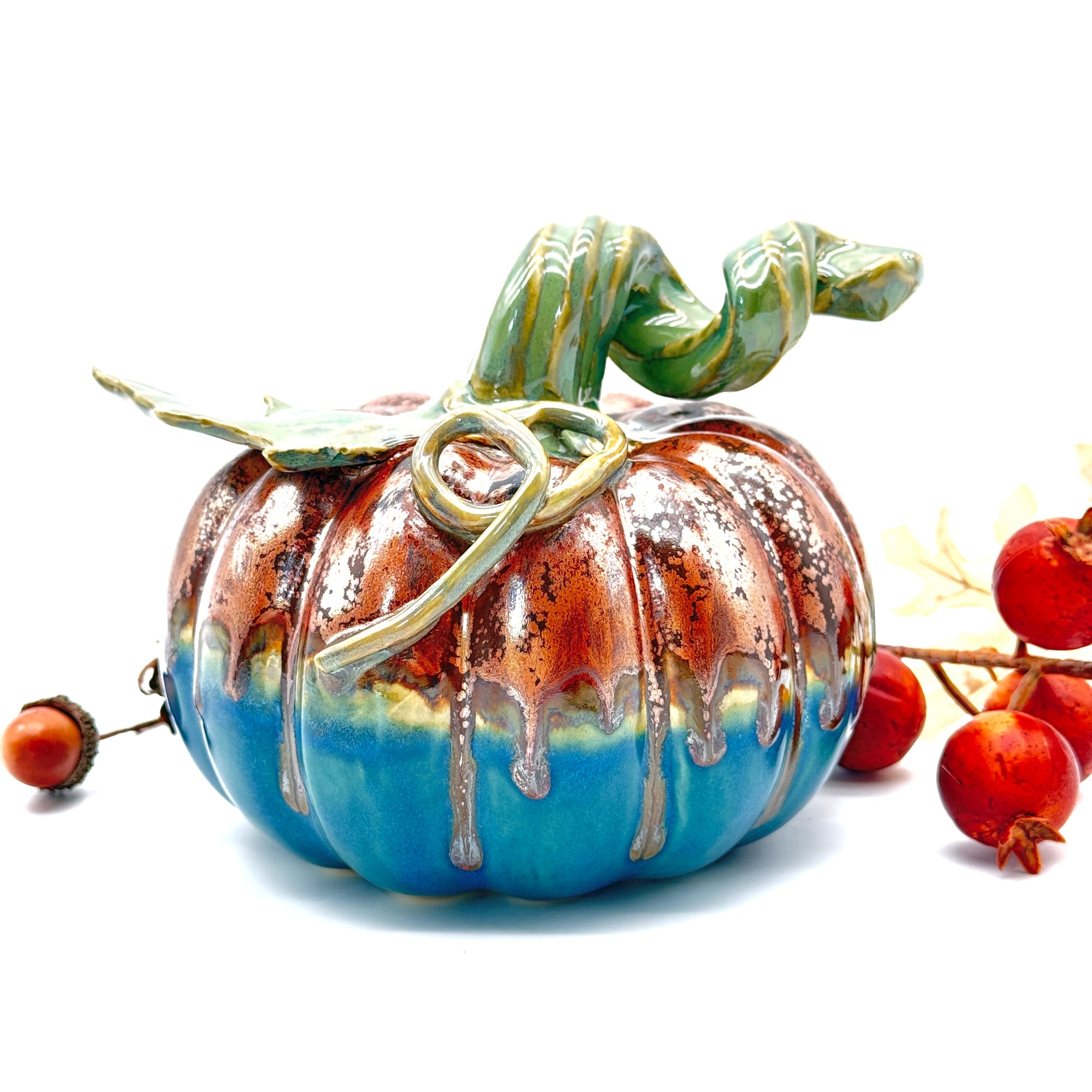 "Copper Tide" Ceramic Pumpkin