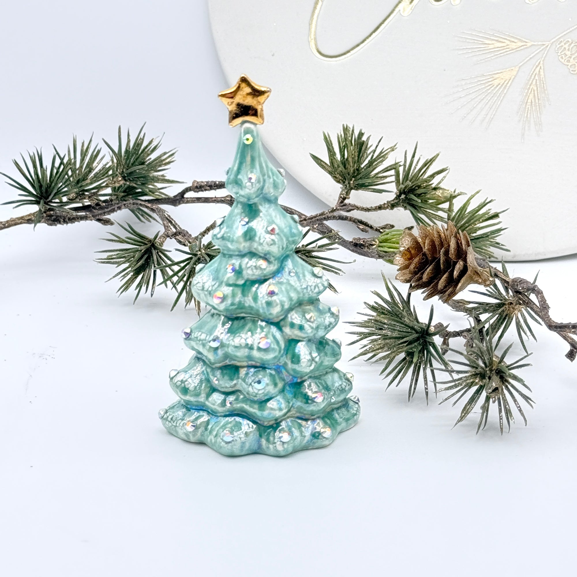 Mini Green Rhinestone Tree