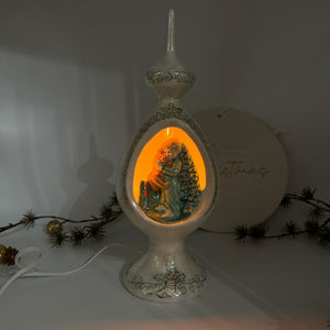 14” Vintage-Inspired Ceramic Christmas Light-Up