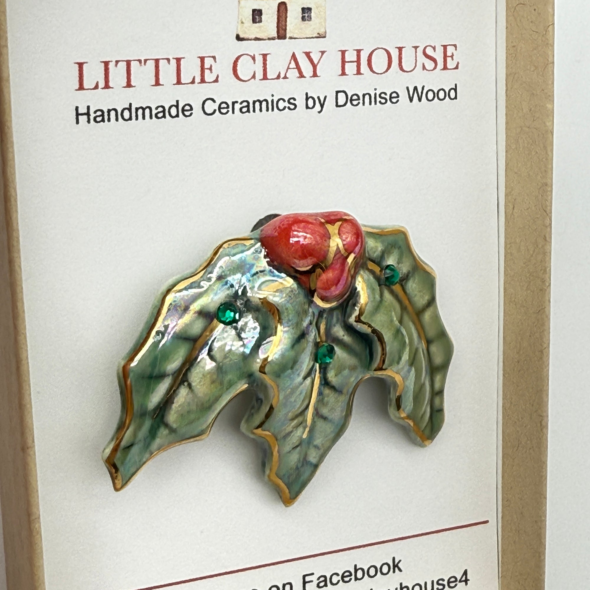 Vintage Style Ceramic Holly with Berries