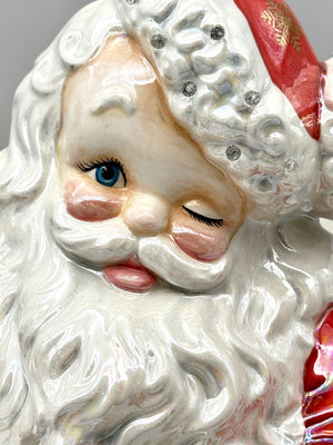 🎄 Hand-Cast Atlantic Winking Santa (14-inch)