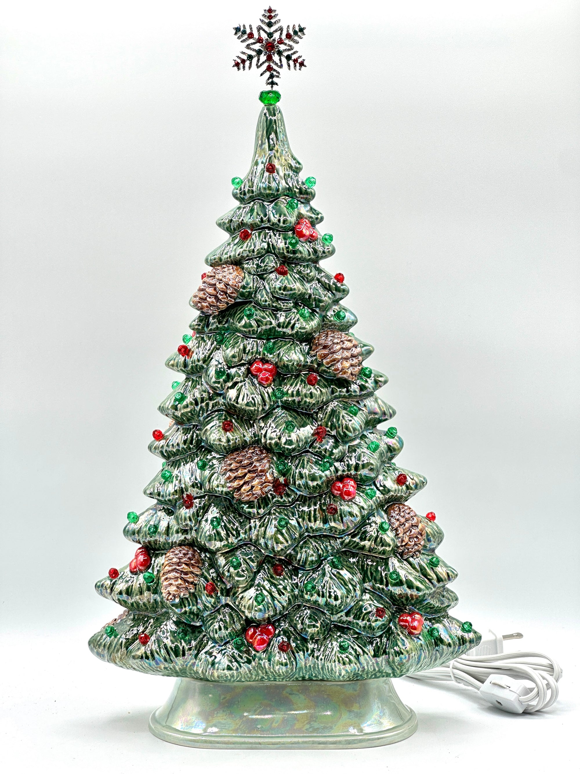 Pinecone Mantel Tree with Berries