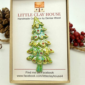 Christmas Ceramic Brooch