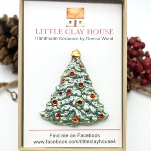Christmas Ceramic Brooch