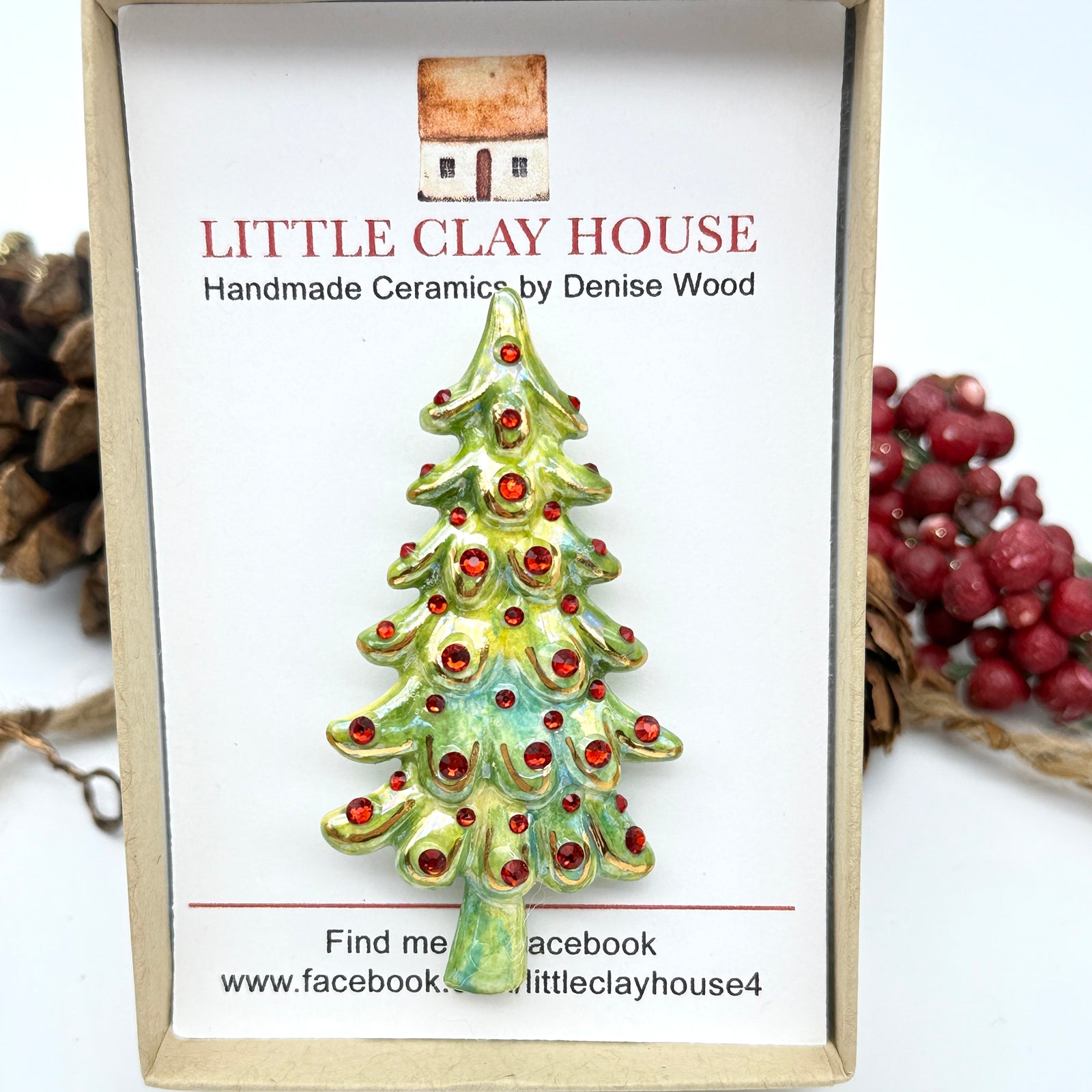 Christmas Ceramic Brooch