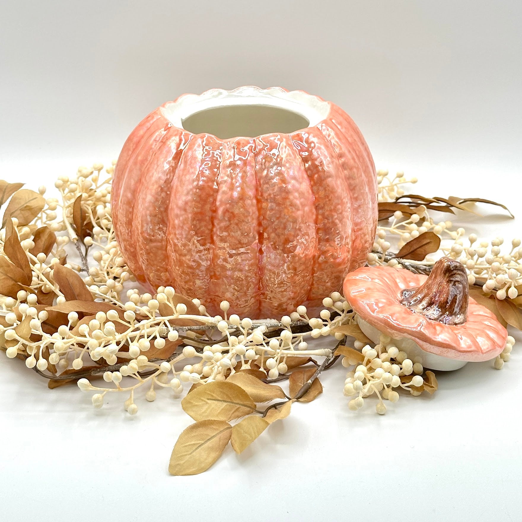Only 2 Available - Ceramic Pumpkin Container – Autumn Spice