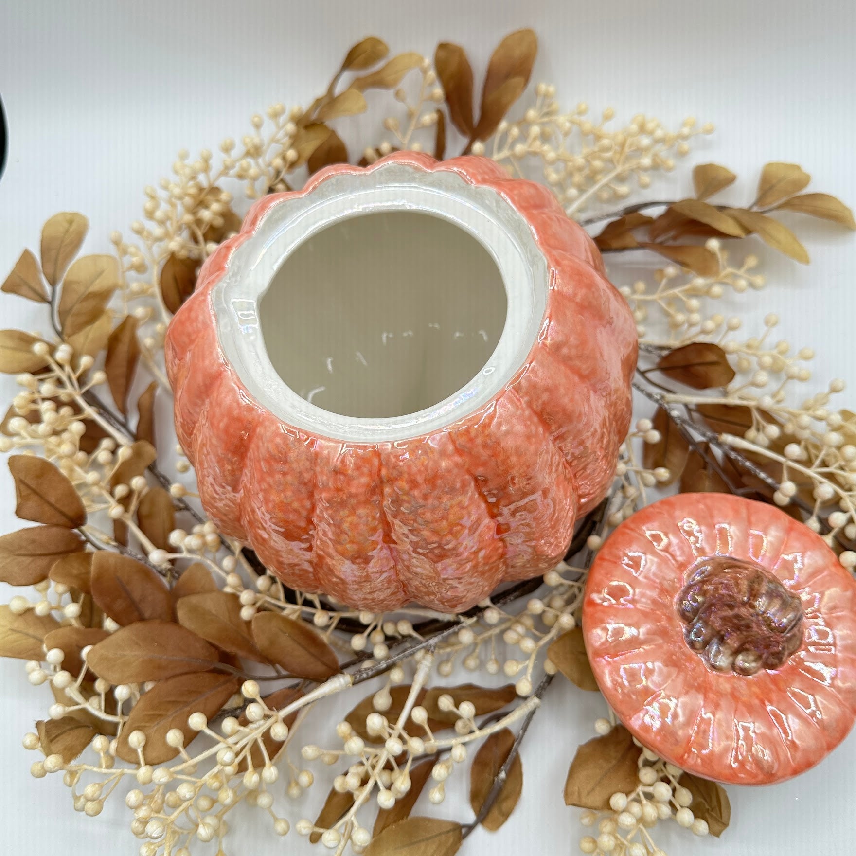 Only 2 Available - Ceramic Pumpkin Container – Autumn Spice