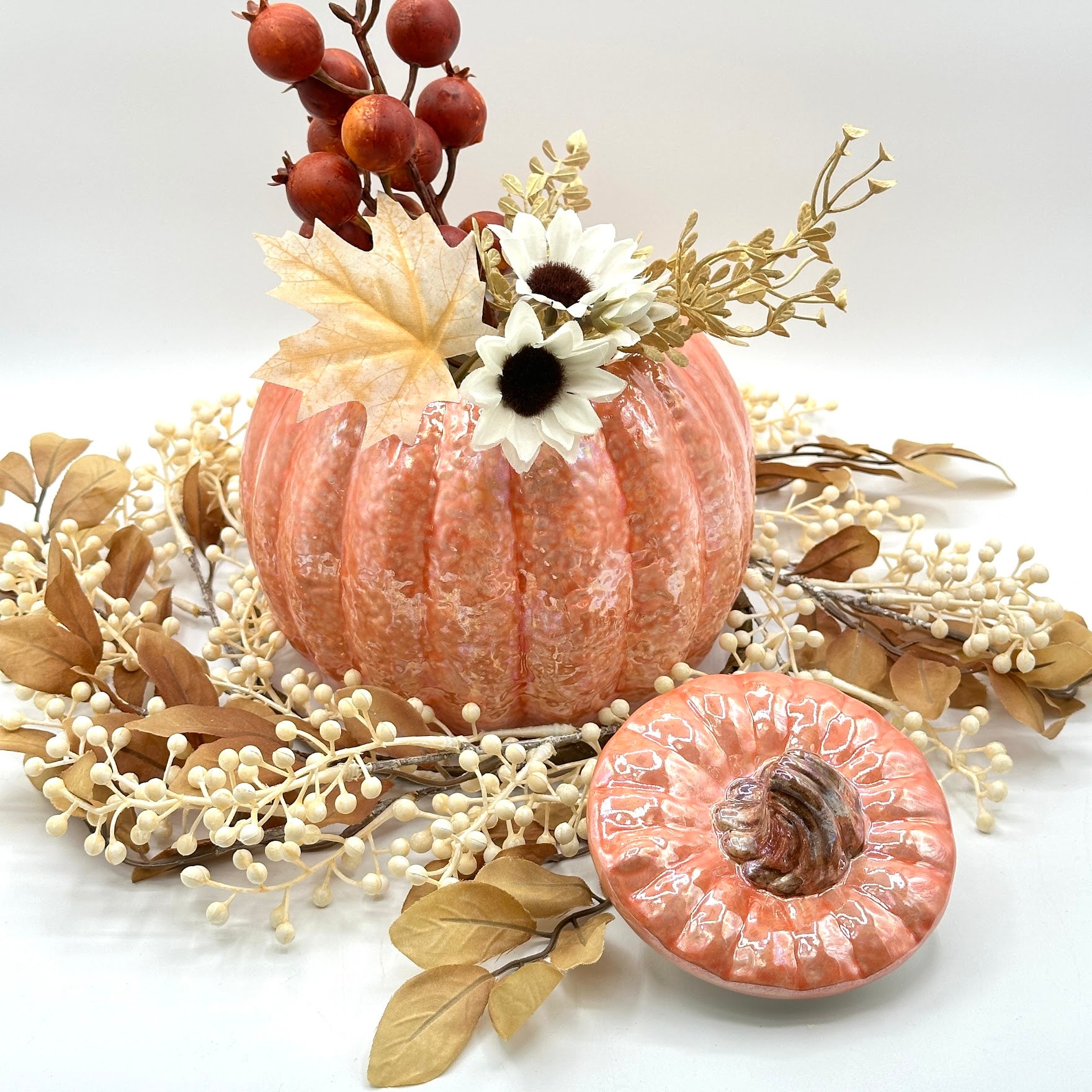 Only 2 Available - Ceramic Pumpkin Container – Autumn Spice