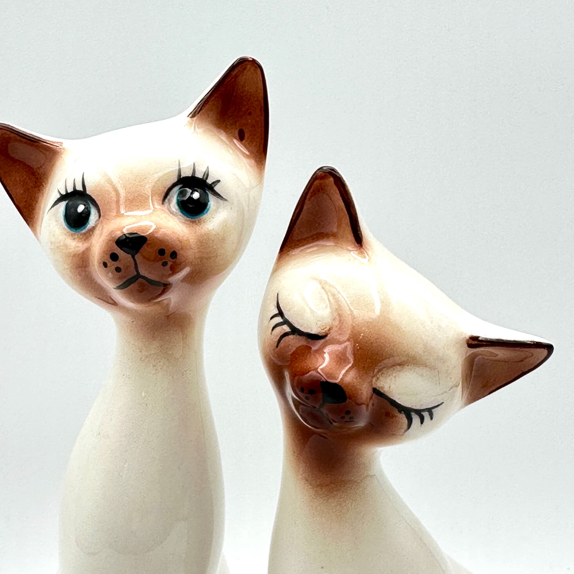 Vintage-Inspired Siamese Cat Pair