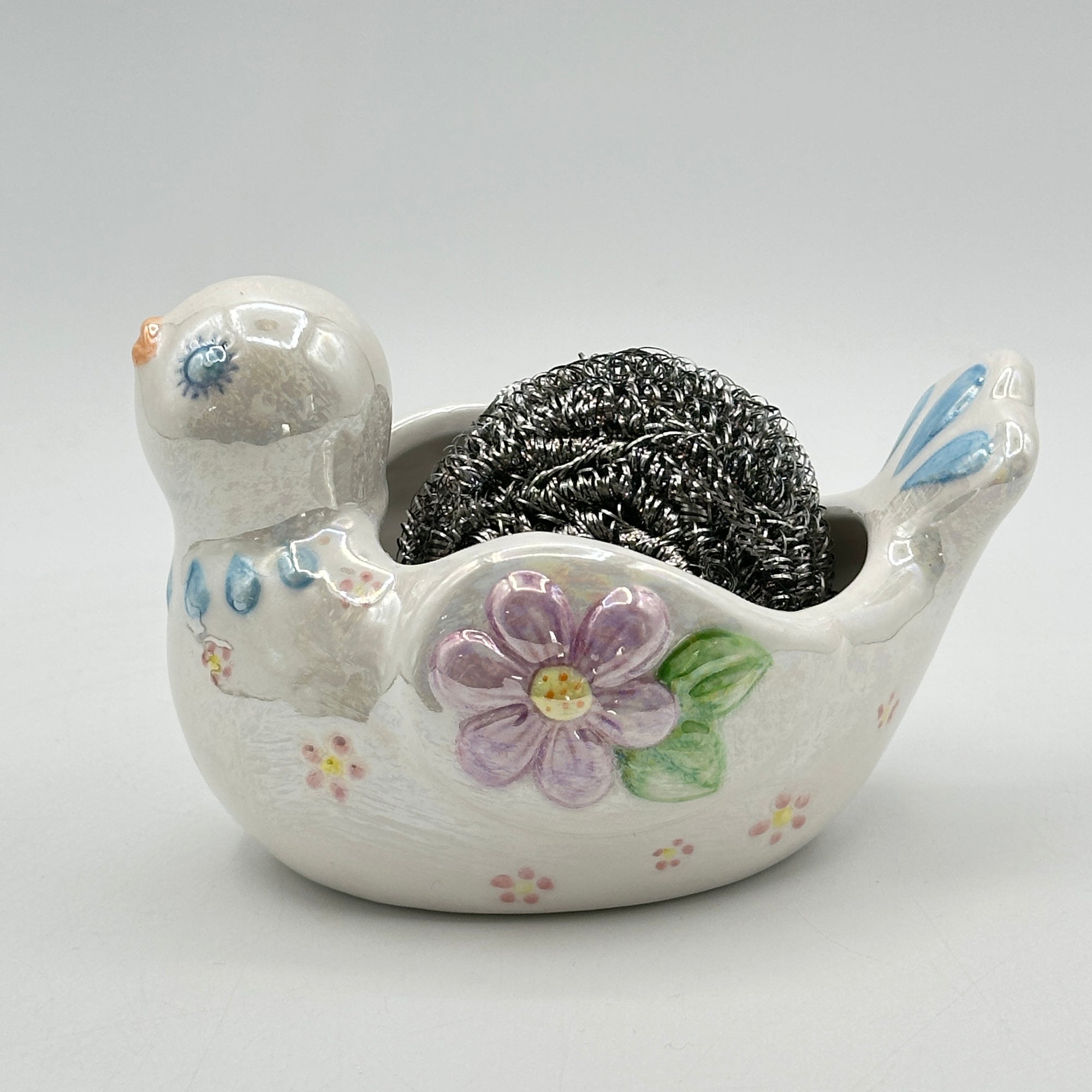 Vintage Bird Scrubby Holder