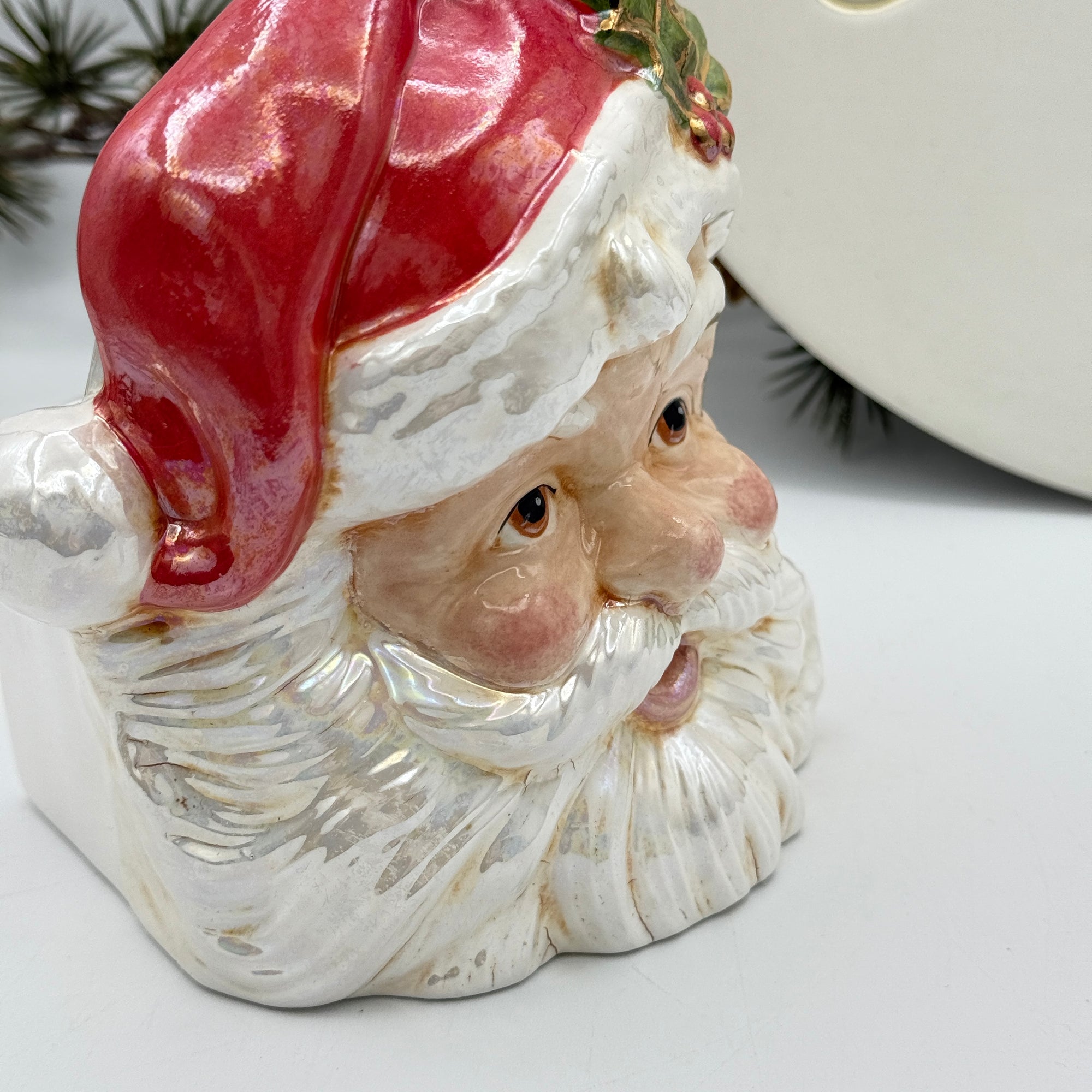 Vintage Santa Planter or Candy Holder