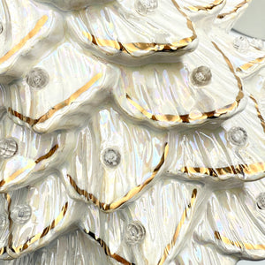 White Christmas Gold Bow Tree