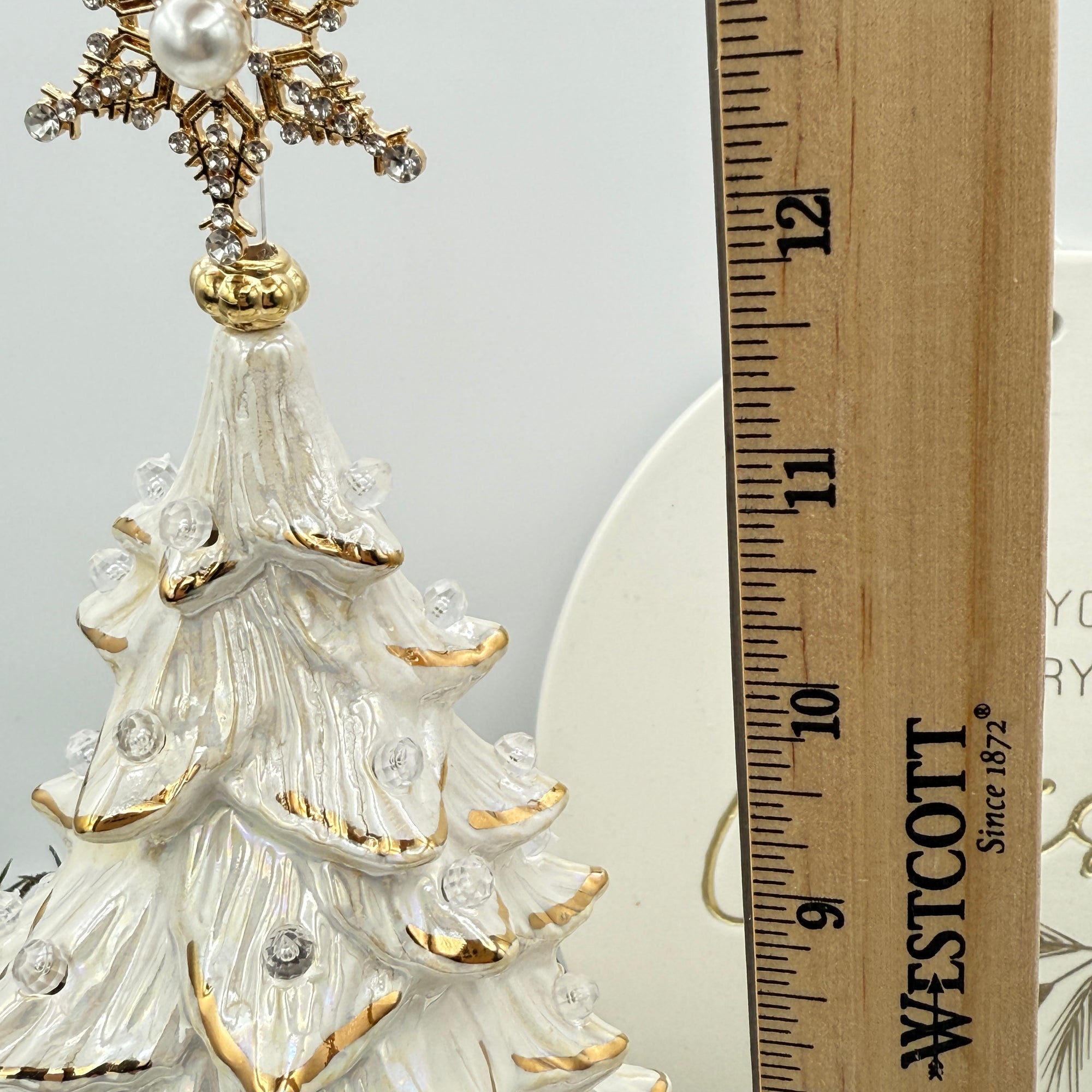 White Christmas Gold Bow Tree