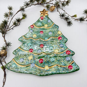 Ceramic Christmas Tree Plate – Wall Decor or Holiday Treat Server