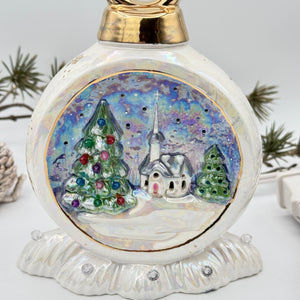 Illuminated Winter Village Ornament