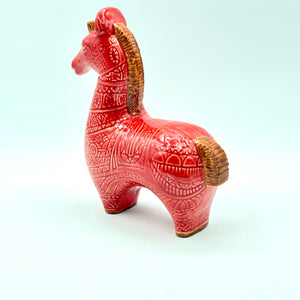 Red Mid-Century Bitossi Style Horse