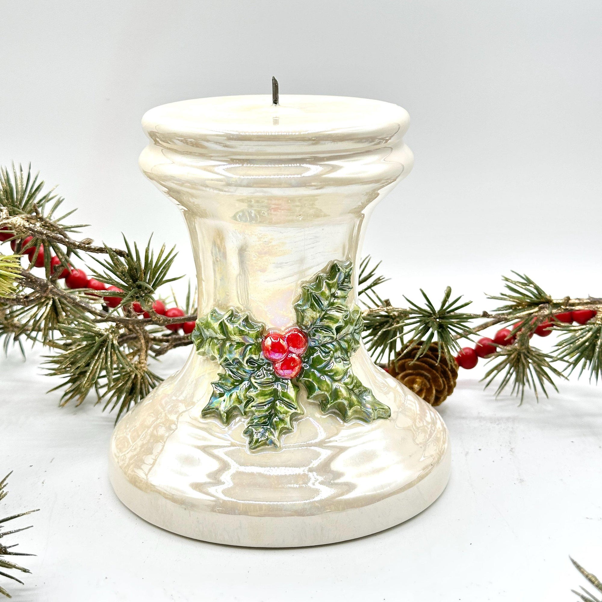 Holly Berry Candle Holder