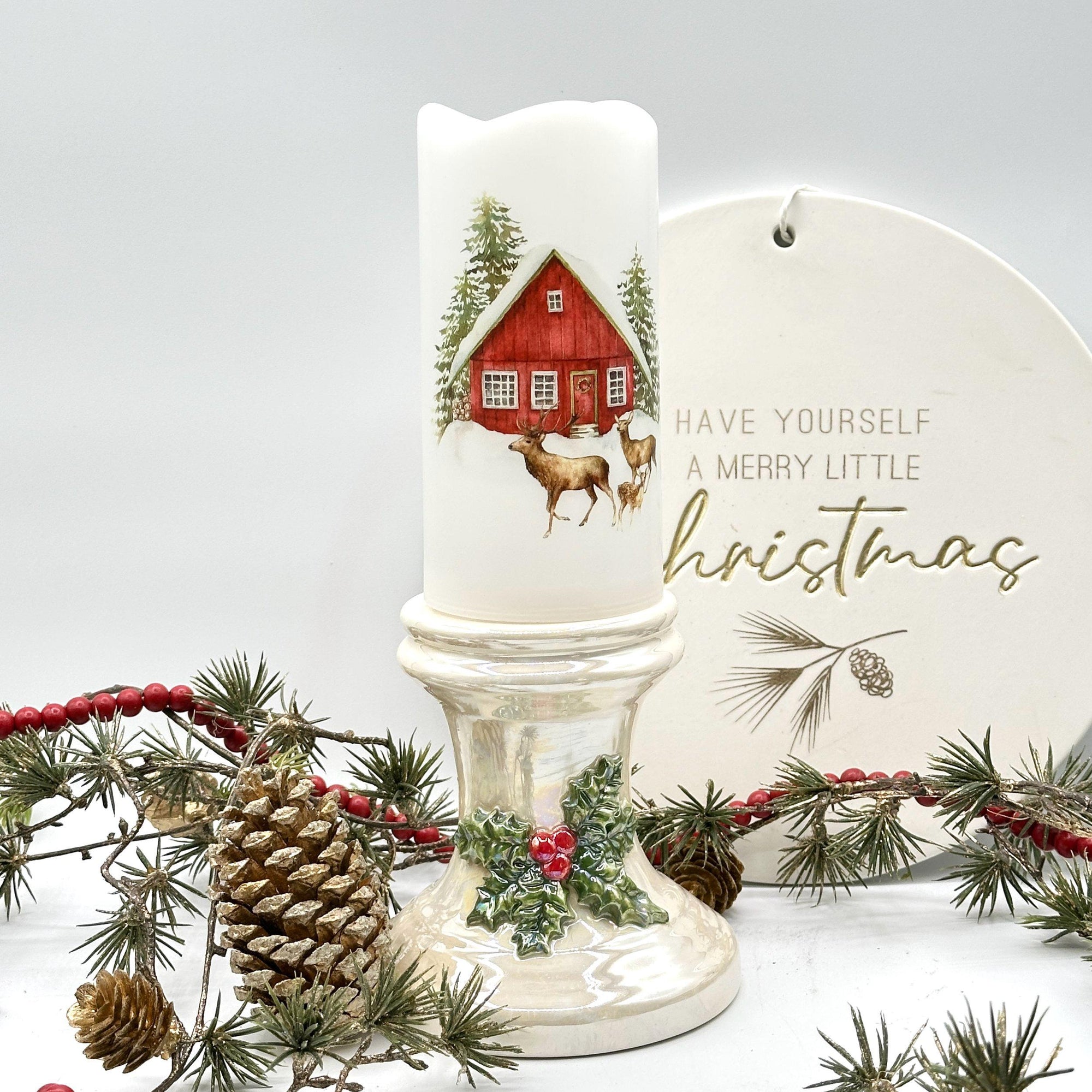 Holly Berry Candle Holder