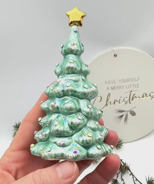 Mini Green Rhinestone Tree