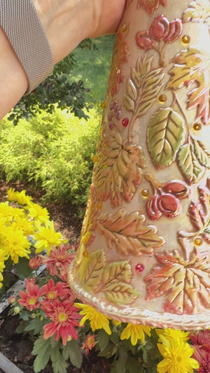 Golden Autumn” Hand-Built Fall Leaf Tree