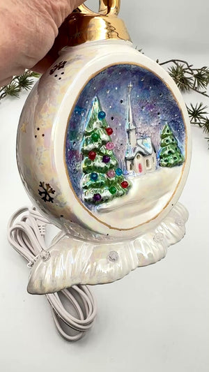 Illuminated Winter Village Ornament
